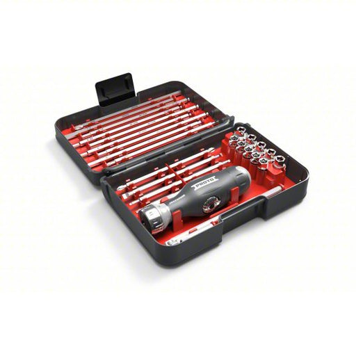 Proto J61231 Ratchet Multi - Bit Screwdriver Set 70 mm Single Ended/7 in Double Ended Tip Size, 38 Tips - KVM Tools Inc.KV787D11