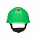 3M H - 704SFR - UV SecureFit(TM) Hard Hat Green, Ratchet (4 - Point), Ratchet, HDPE, 3M, 4 Suspension Points, Ratchet - KVM Tools Inc.KV788VL7