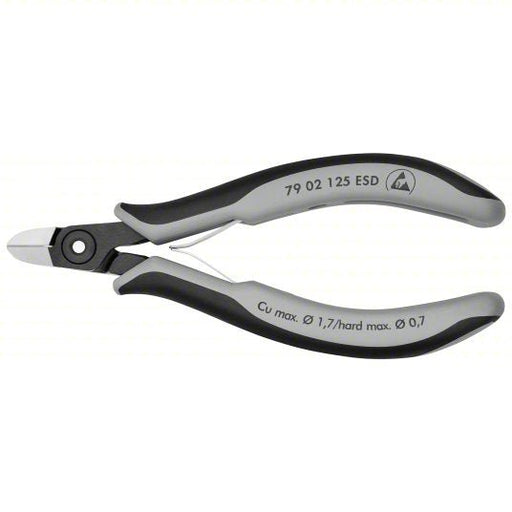Knipex 79 02 125 ESD Diagonal Cutting Plier ESD - Safe, Flush, Oval, 5 in Overall Lg, 3/8 in Jaw Lg, 1/2 in Jaw Wd - KVM Tools Inc.KV10U021