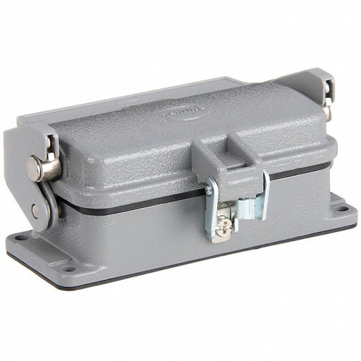 Harting 09300160318 Rectangular Connector Housing Size 16 B, Bulkhead Mount, Gray, Aluminum Die-Cast, IP65 - KVM Tools Inc.KV793XW8