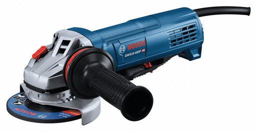 Bosch GWS10-450P Angle Grinder, 10 A, 11, 000 RPM Max. Speed, Paddle, 4 1/2 in Wheel Dia, 120V AC, Flathead