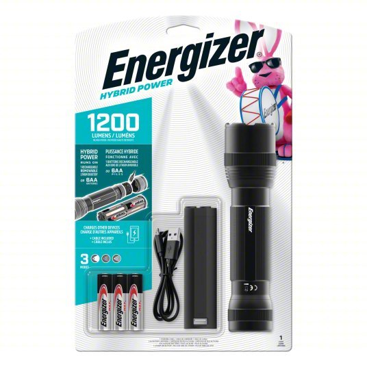Energizer ENYMHT61 Flashlight Rechargeable, 1,200 lm Max Brightness, USB Cord Charger Included, Black - KVM Tools Inc.KV797EY3
