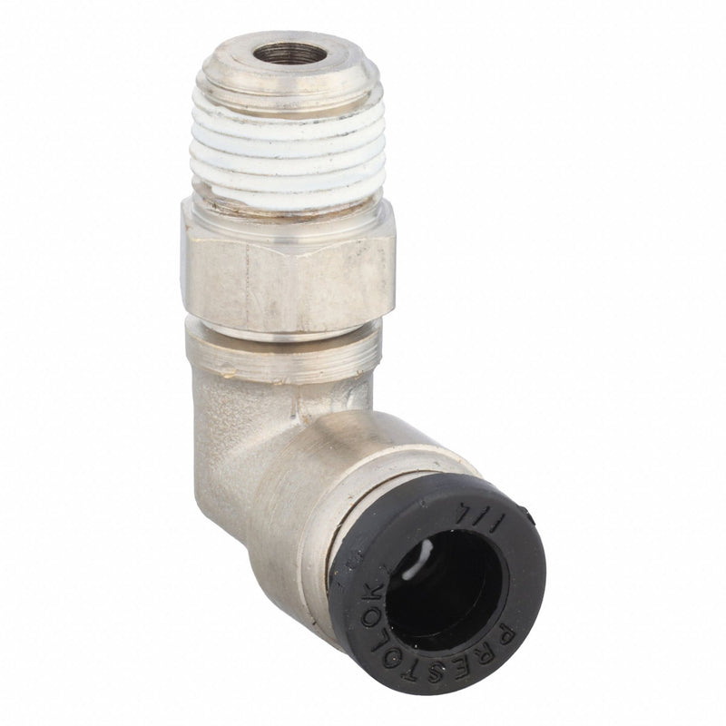 Parker W169PLP-4-2 Push-Fit Elbow Fitting, 90° Elbow, 1/4 in OD x 1/8 in Pipe Size, Push-to-Connect x MNPTF