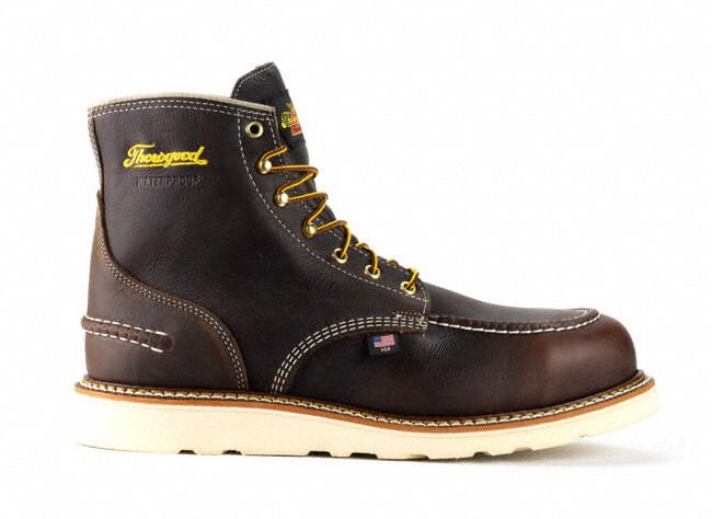 Thorogood Shoes 804-3600 D 080 6-Inch Work Boot, Men's, Size 8, D, Brown, Steel Toe Cap, Removable Insole