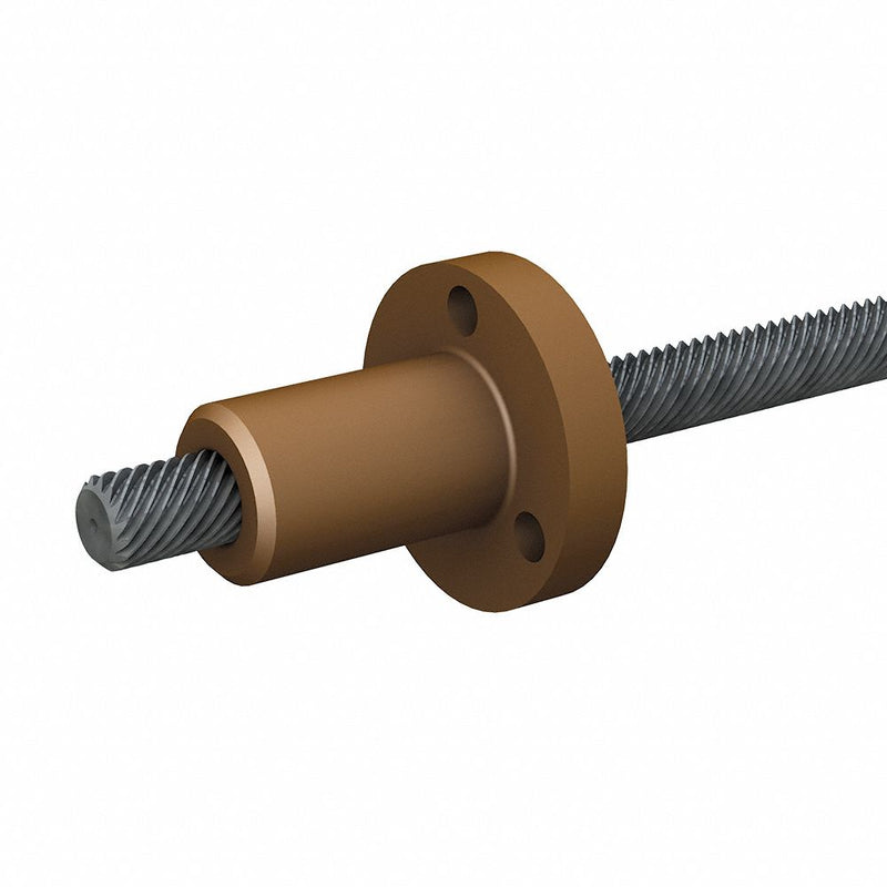 PBC Linear LSR1201T-0508-RS-NNN-NNN-N Precision Lead Screw, 12 mm Screw Dia, 1 mm Lead, 508 mm Lg, Standard Nut