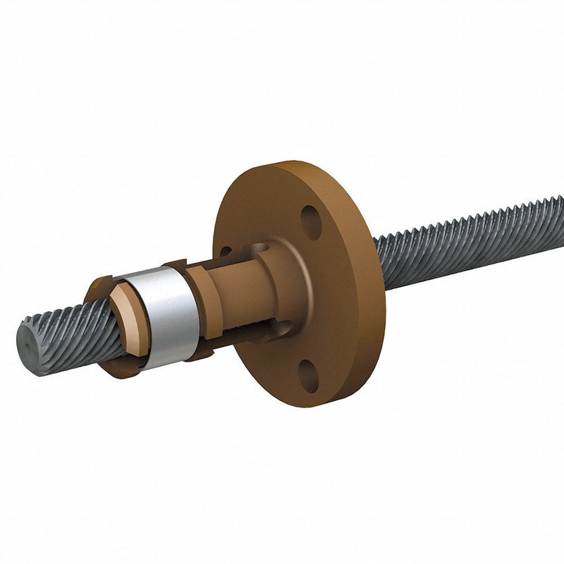 PBC Linear LSR1605T-0508-RCF-NNN-NNN-N Precision Lead Screw, 16 mm Screw Dia, 5 mm Lead, 508 mm Lg, Anti-Backlash Nut