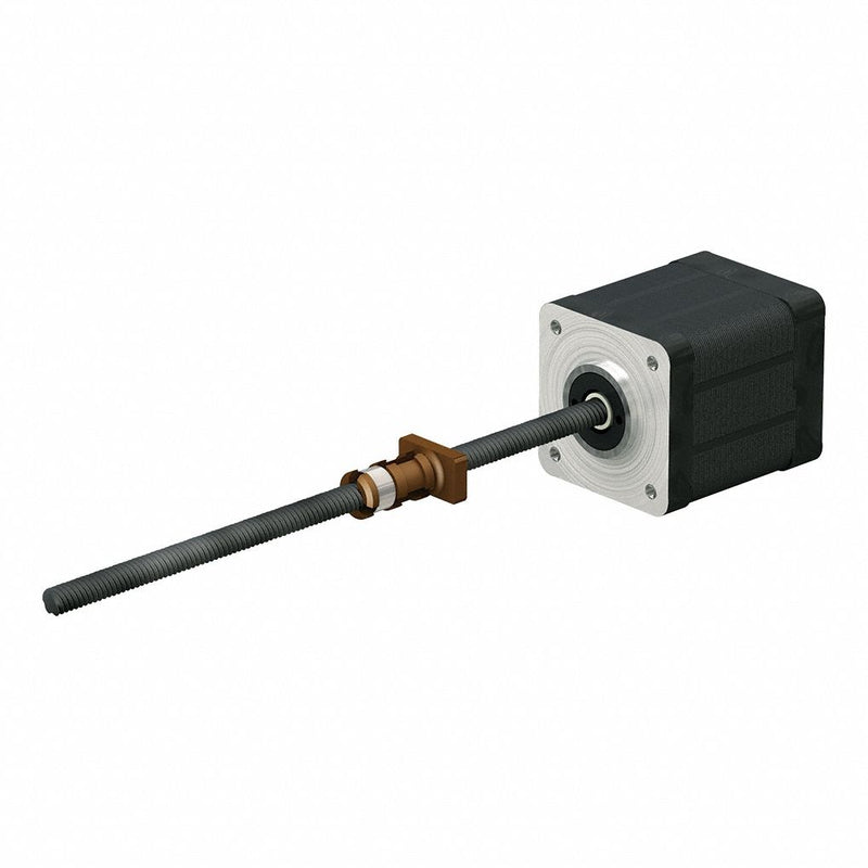 PBC Linear LSR0605T-0250-VCF-080-NNN-N Motorized Lead Screw Assembly, NEMA 8 Stepper Motor, 6 mm Screw Dia, 5 mm Lead, 250 mm Lg