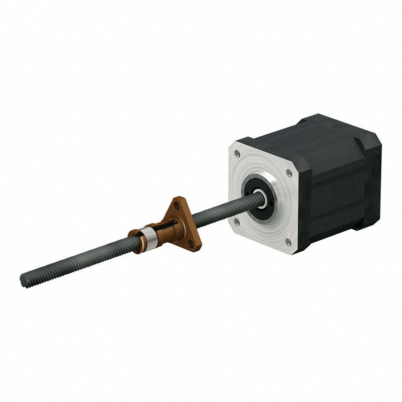 PBC Linear LSR1005T-0400-TCF-140-NNN-N Motorized Lead Screw Assembly, NEMA 14 Stepper Motor, 10 mm Screw Dia, 5 mm Lead, 400 mm Lg