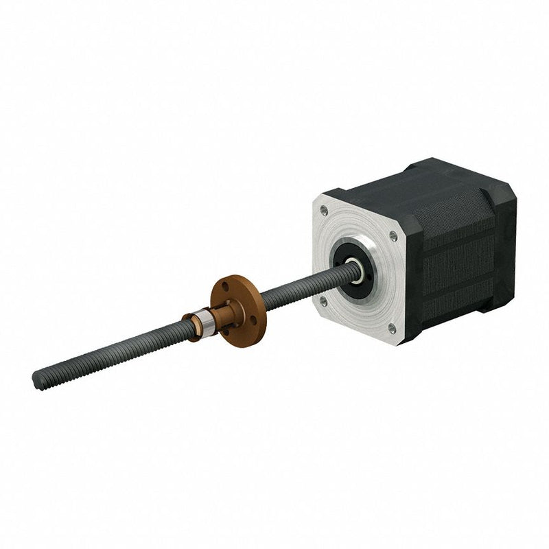 PBC Linear LSR1201T-0300-RCF-171-NNN-N Motorized Lead Screw Assembly, NEMA 17 Stepper Motor, 12 mm Screw Dia, 1 mm Lead, 300 mm Lg