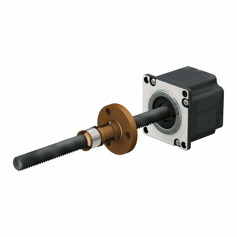 PBC Linear LSR1601T-0300-RCF-231-NNN-N Motorized Lead Screw Assembly, NEMA 23 Stepper Motor, 16 mm Screw Dia, 1 mm Lead, 300 mm Lg