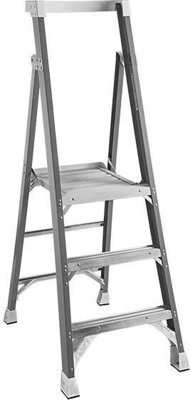 McMaster 8119T11 Fiberglass Platform Step Ladder, Type 1A, 300 lb. Capacity, 6 Feet High x 27" Wide x 38" Deep Overall