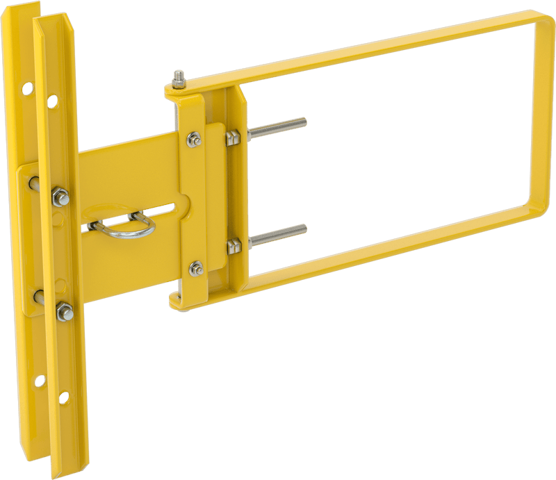 McMaster 8228T32 Safety Gate, Yellow Powder-Coated Steel, for 25" to 27-1/2" Opening, Style B