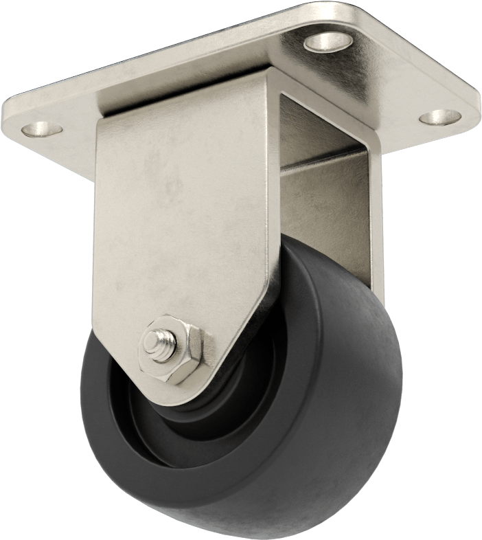 McMaster 8359T113 Corrosion-Resistant Caster, Rigid, 2-1/2" Diameter Rubber Wheel, 304 Stainless Steel Frame