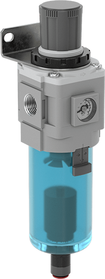McMaster 8465N451 SMC Modular Compressed Air Filter/Regulator, Particle Removal, Number 40, Polycarbonate, 1/2 NPT Female