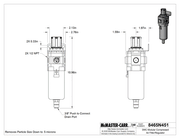 McMaster 8465N451 SMC Modular Compressed Air Filter/Regulator, Particle Removal, Number 40, Polycarbonate, 1/2 NPT Female