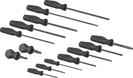 McMaster 8551A71 14 - Piece Slotted and Phillips Screwdriver Set - KVM Tools Inc.KV8551A71