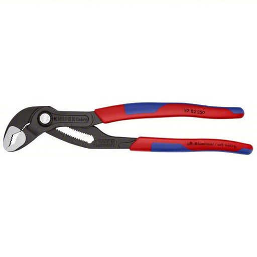Knipex 87 02 250 SBA Water Pump Plier V, Push Button, 2 in Max Jaw Opening, 10 in Overall Lg, 25 Jaw Positions, Serrated - KVM Tools Inc.KV2DYY6