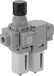 McMaster 8798N11 Modular Compressed Air Filter/Regulator, for Oil and Particles, Parker Series P31C, 1/4 NPT Female