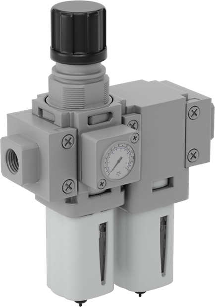 McMaster 8798N11 Modular Compressed Air Filter/Regulator, for Oil and Particles, Parker Series P31C, 1/4 NPT Female