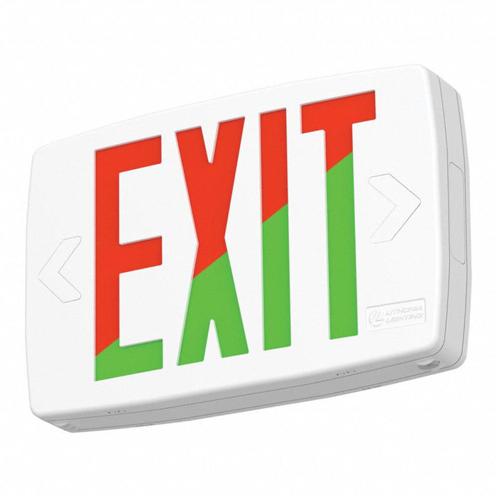 Lithonia Lighting LQM S W RG MVOLT M6 Quantum LED Exit Sign, LED, White, Red/Green Switchable, 1 or 2 Faces, Ceiling, Not Battery Powered