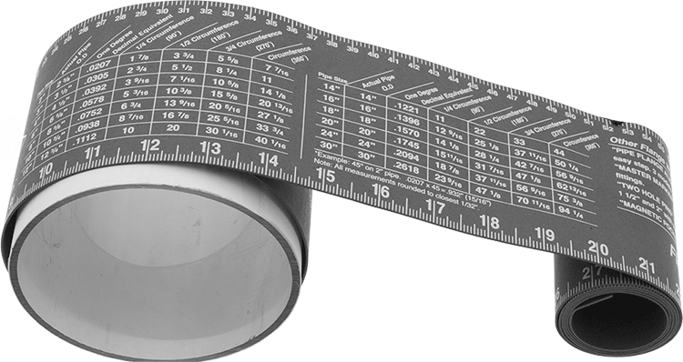 McMaster 8991A75 Pipe Size Chart/Ruler for 6" - 30" and 2 mm - 77 cm Pipe OD - KVM Tools Inc.KV8991A75