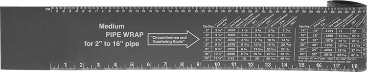 McMaster 8991A75 Pipe Size Chart/Ruler for 6" - 30" and 2 mm - 77 cm Pipe OD - KVM Tools Inc.KV8991A75