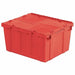 Orbis FP261 Red Attached Lid Tote 20.2 gal, 23 7/8 in x 19 5/8 in x 12 5/8 in, Red Body, Red Lid, Plastic - KVM Tools Inc.KV8A445