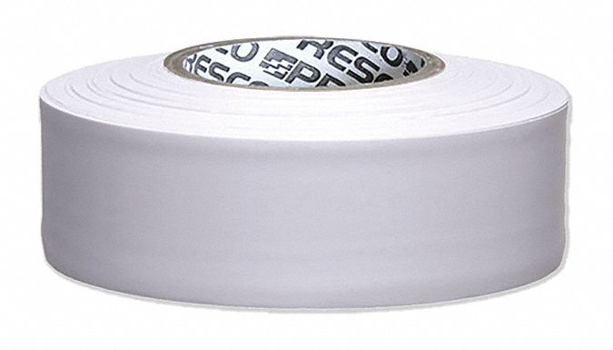 Approved Vendor TFW-200 Flagging Tape, White, No Legend, 1-3/16 in W x 300 ft L, 2.5 mil Vinyl
