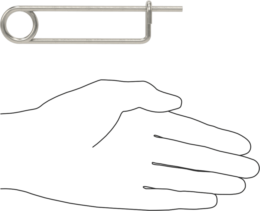 McMaster 90026A120 18-8 Stainless Steel Long-Life Wire-Snap Cotter Pin, 5/32" Wire Diameter, 3" Usable Length