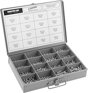 McMaster 90345A216 Tapping Screw Assortment for Sheet Metal Rounded Head, 18 - 8 Stainless Steel, 1250 Pieces - KVM Tools Inc.KV90345A216