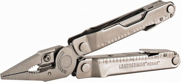 Leatherman 831553 Rebar Multi-Tool, Blade Type Serrated, Blade Length 2 7/8 in Black Oxide, 17 Functions