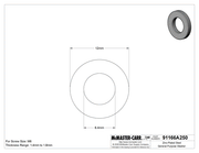 McMaster 91166A250 Zinc-Plated Steel General Purpose Washer, for M6 Screw Size, 6.4 mm ID, 12.0 mm OD, Pack of 100