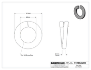 McMaster 91169A200 Steel Split Lock Washer, for M8 Screw Size, 8.5 mm ID, 14.8 mm OD, Pack of 100