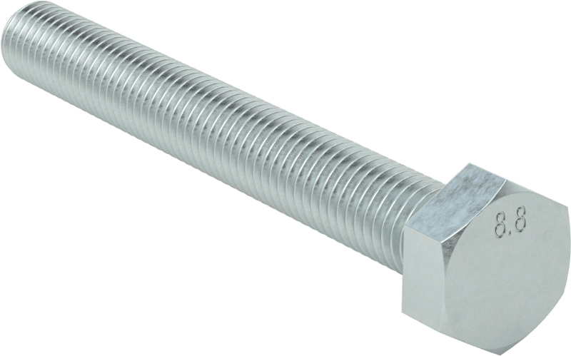 McMaster 91280A770 Medium-Strength Class 8.8 Steel Hex Head Screw, Zinc-Plated, M12 x 1.75 mm Thread, 100 mm Long, Fully Threaded, Pack of 5