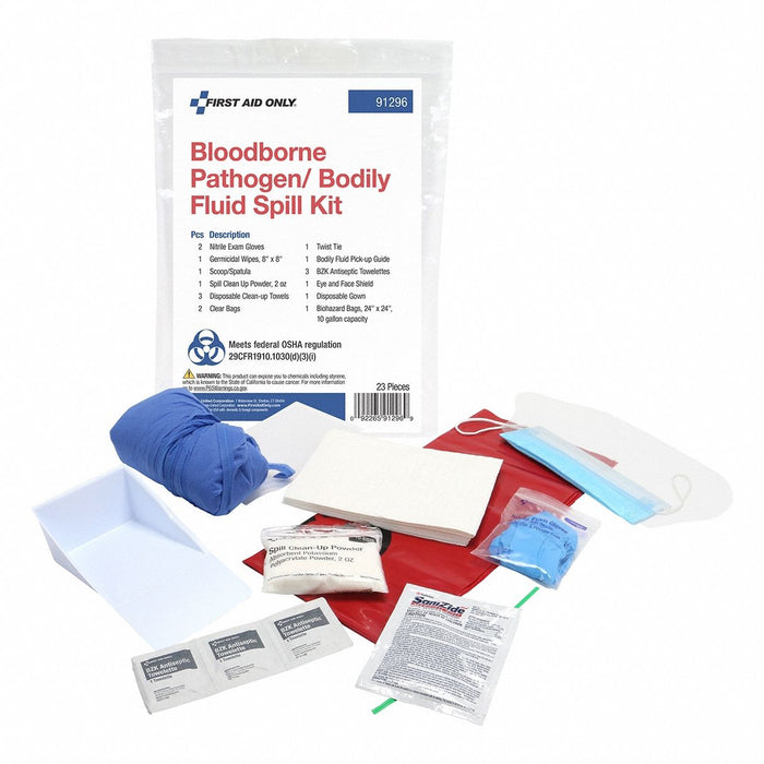 First Aid Only 91296 Bloodborne Pathogen Kit, (1) Disposable Gown/(1) Eye and Face Shield/(1) Pr Gloves