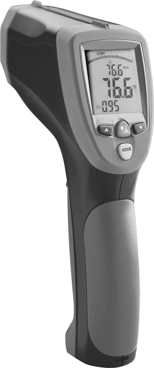 McMaster 9254T915 Infrared Thermometer with Calibration Certificate, Adjustable Emissivity, -58 to 3,992°F