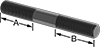 McMaster 93275A066 Black-Oxide Steel Threaded on Both Ends Setup Stud, M16 x 2 mm Thread Size, 47 mm Thread Lengths, 125 mm Long