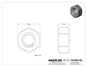 McMaster 94166A130 Black-Oxide High-Strength Steel Hex Nut, Class 10, M6 x 1 mm Thread Size, Pack of 50