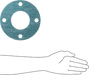 McMaster 9472K638 Oil - Resistant Aramid/Buna - N Gasket with Bolt Holes, for 3 Pipe Size, ANSI Class 150, 1/16" Thick - KVM Tools Inc.KV9472K6381/16