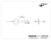 McMaster 94975A308 18-8 Stainless Steel Ring-Grip Quick-Release Pin, with Lanyard, 3/16" Diameter, 1-1/8" Usable Length
