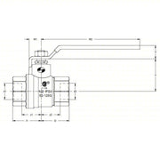 Apollo 94A10801 Manual Two - Way Ball Valve 2 in, Brass, Straight, FNPT x FNPT, 600 psi Max. Pressure (CWP) - KVM Tools Inc.KV1CKD6