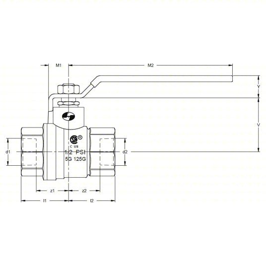 Apollo 94A10801 Manual Two - Way Ball Valve 2 in, Brass, Straight, FNPT x FNPT, 600 psi Max. Pressure (CWP) - KVM Tools Inc.KV1CKD6