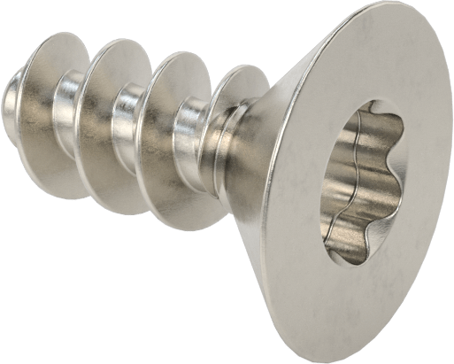 McMaster 95893A233 Flat Head Thread-Forming Screws for Plastic, 18-8 Stainless Steel, Torx Drive, M4 Screw Size, 10 mm Long, Pack of 25