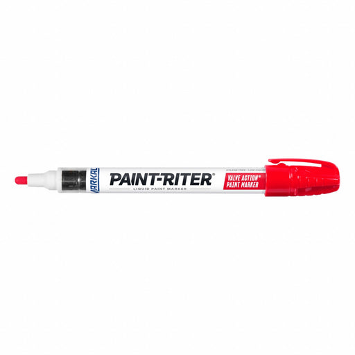 Markal 96822 Liquid Paint Marker, 3.18 mm Tip Wd, Fiber Nib, Red, Point, Gen Purpose