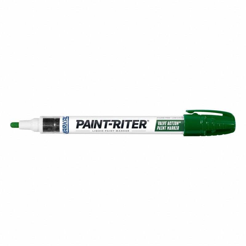 Markal 96826 Liquid Paint Marker, 3.18 mm Tip Wd, Fiber Nib, Green, Point, Gen Purpose