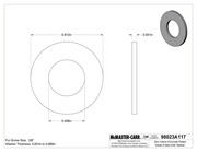 McMaster 98023A117 Zinc Yellow-Chromate Plated SAE Grade 8 Steel Washer, for 3/8" Screw Size, 0.406" ID, 0.812" OD, US Origin, Pack of 50