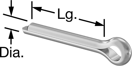 McMaster 98338A110 Zinc - Plated Carbon Steel Cotter Pins 1/16" Diameter, 1" Long PK100 - KVM Tools Inc.KV98338A110