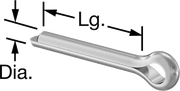 McMaster 98338A200 Zinc - Plated Carbon Steel Cotter Pins 1/8" Diameter, 2" Long PK100 - KVM Tools Inc.KV98338A200