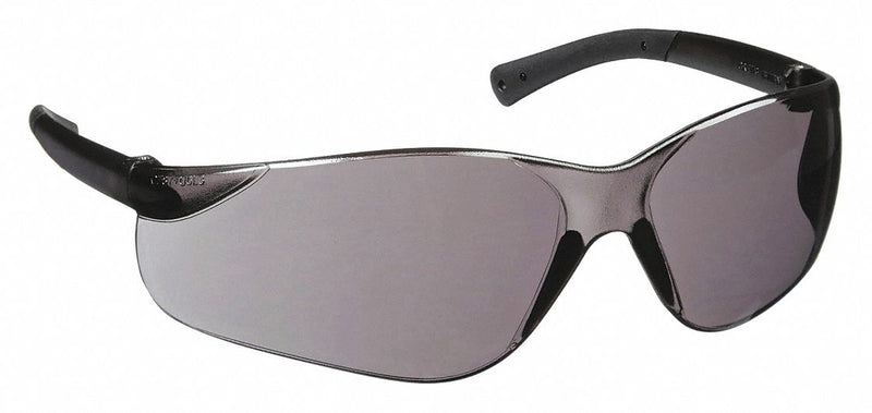 Mcr Safety BK112 Safety Glasses, Gray Lens, Frameless, Scratch-Resistant, Black/Gray Frame, BK1 Series PK12