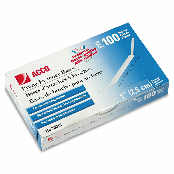 Acco A7070013G Prong Fastener Base, Metal, 100 pk